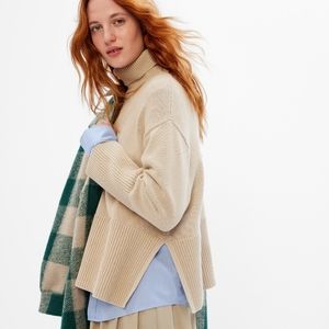 Gap 24/7 Turtleneck Hem Split Cotton Knit Sweater